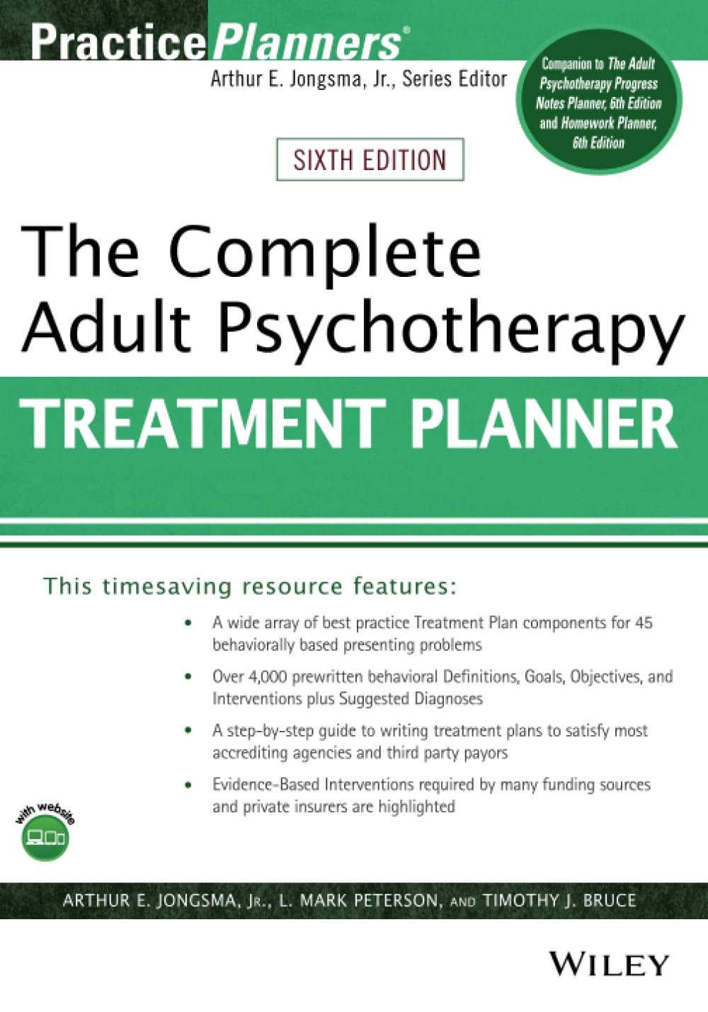 The Complete Adult Psychotherapy Treatment Planner (PracticePlanners) 6th Edition - Wiley Guide