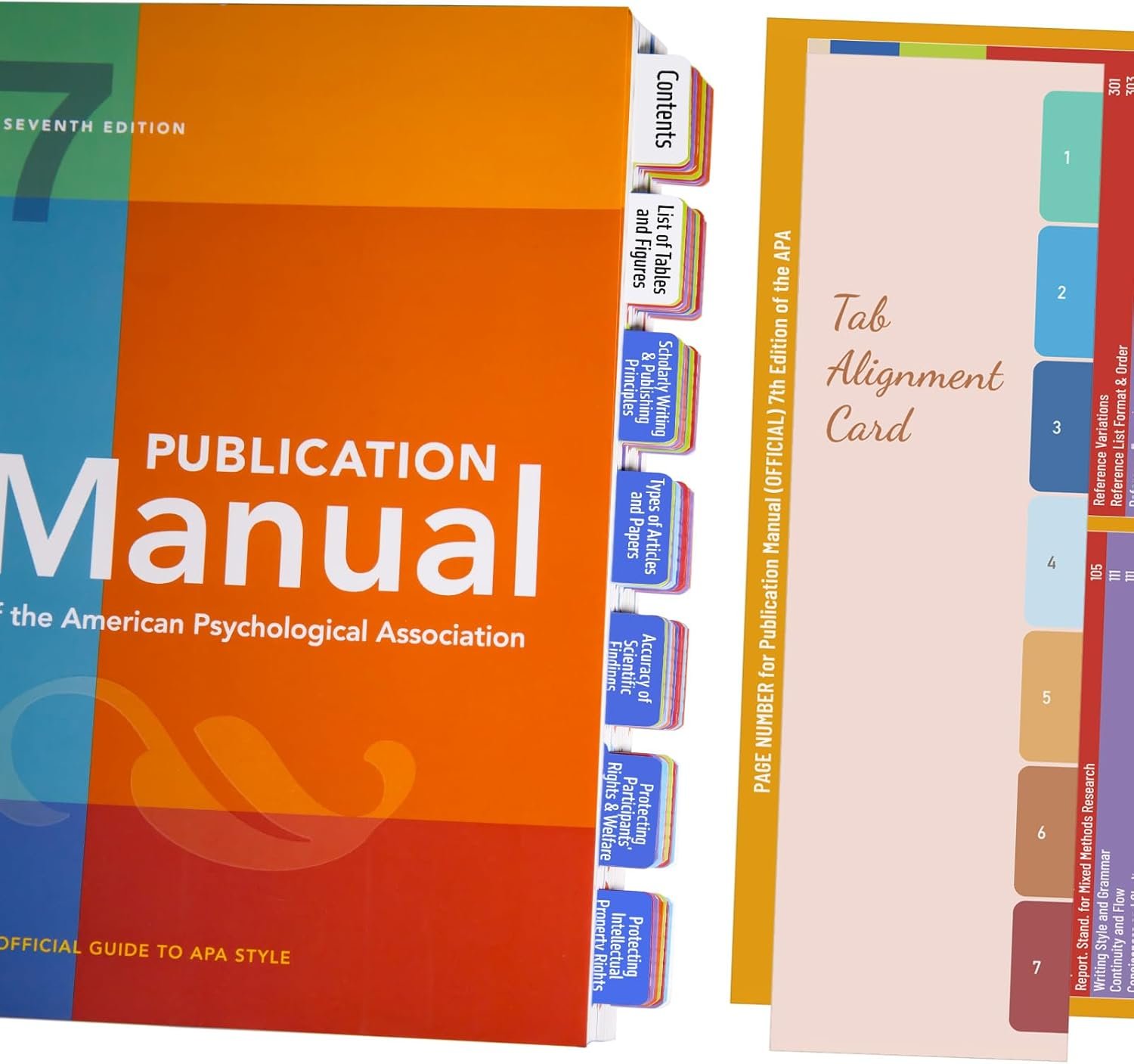 APA 7th Edition Index Tabs Set - 70 Pre-Printed + 14 Blank Tabs with Alignment Card