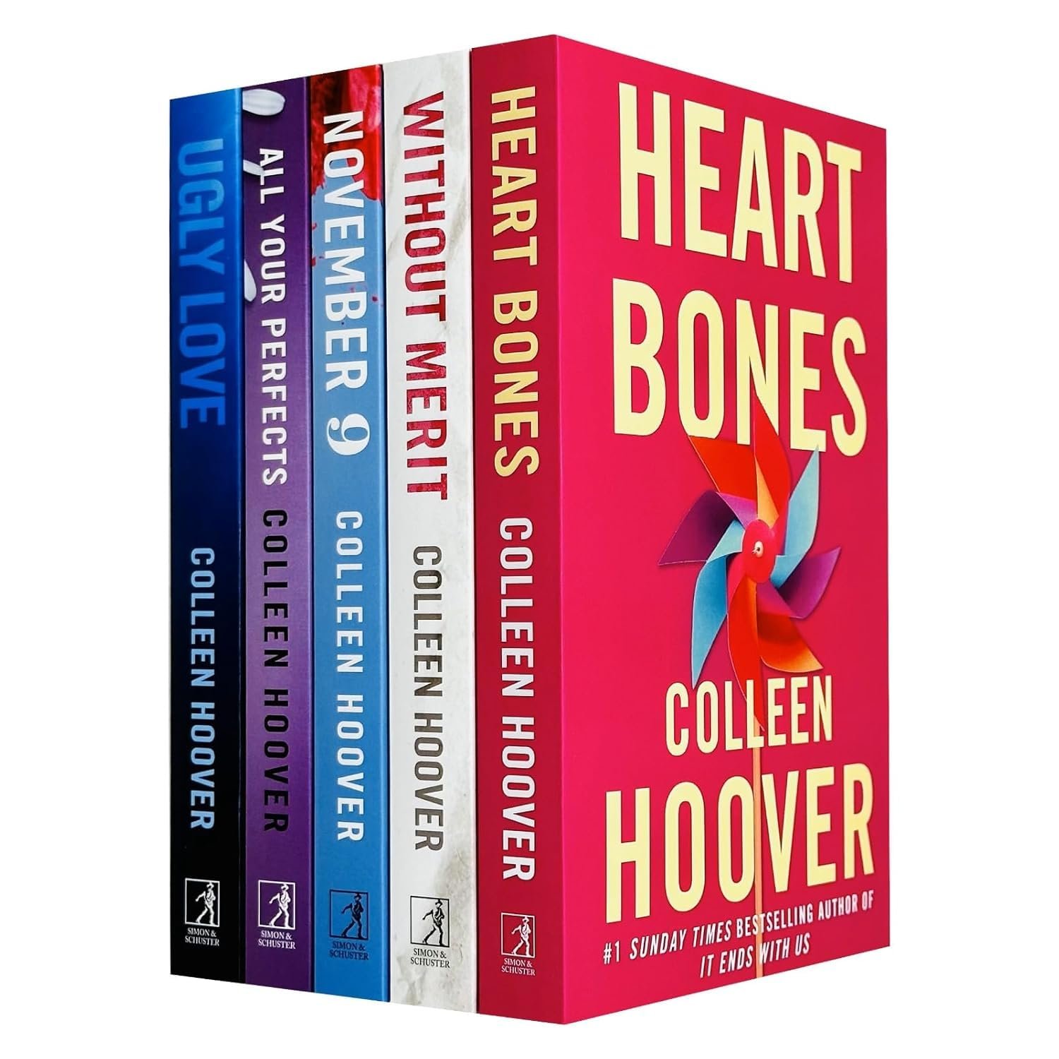 Colleen Hoover 5 Books Collection Set(Heart Bones, Without Merit, November 9, All Your Perfects & Ugly Love) Paperback