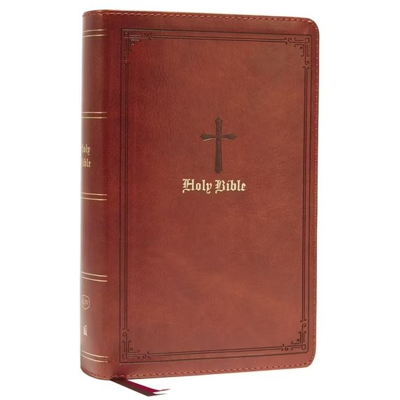 KJV Holy Bible: Large Print Single-Column with 43,000 End-Of-Verse Cross References, Brown Leathersoft, Personal Size, R, (Hardcover) 978-0785291084