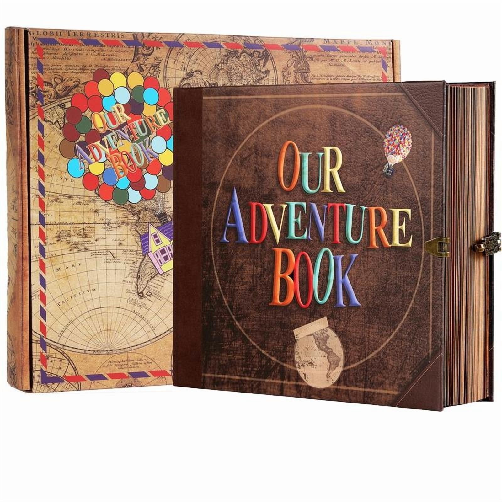 Our Adventure Book 8.66 * 7.67 inches 146 pages Travel Diary Album Scrapbook, Retro Style Travel Souvenir, Retro Message Book DIY Anniversary Wedding Tr B09FHT8TZ8