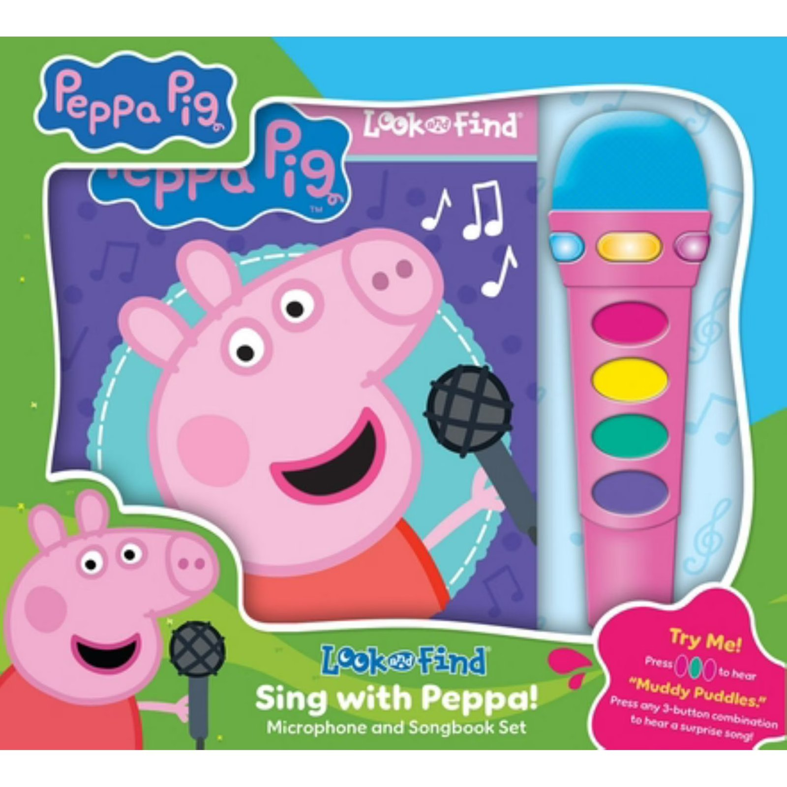 Peppa Pig - Sing with Peppa! Microphone and Look and Find Sound Activity Book Set - PI Kids (Play-A-Song)