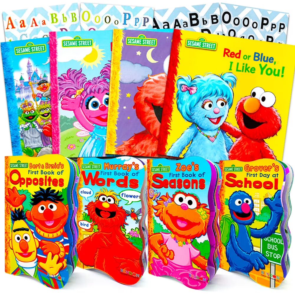 Sesame Street Ultimate Board Books Set for Kids Toddlers - Pack of 8 Board Books and Story Books with Alphabet Stickers (ABC Set) 979-8885110228
