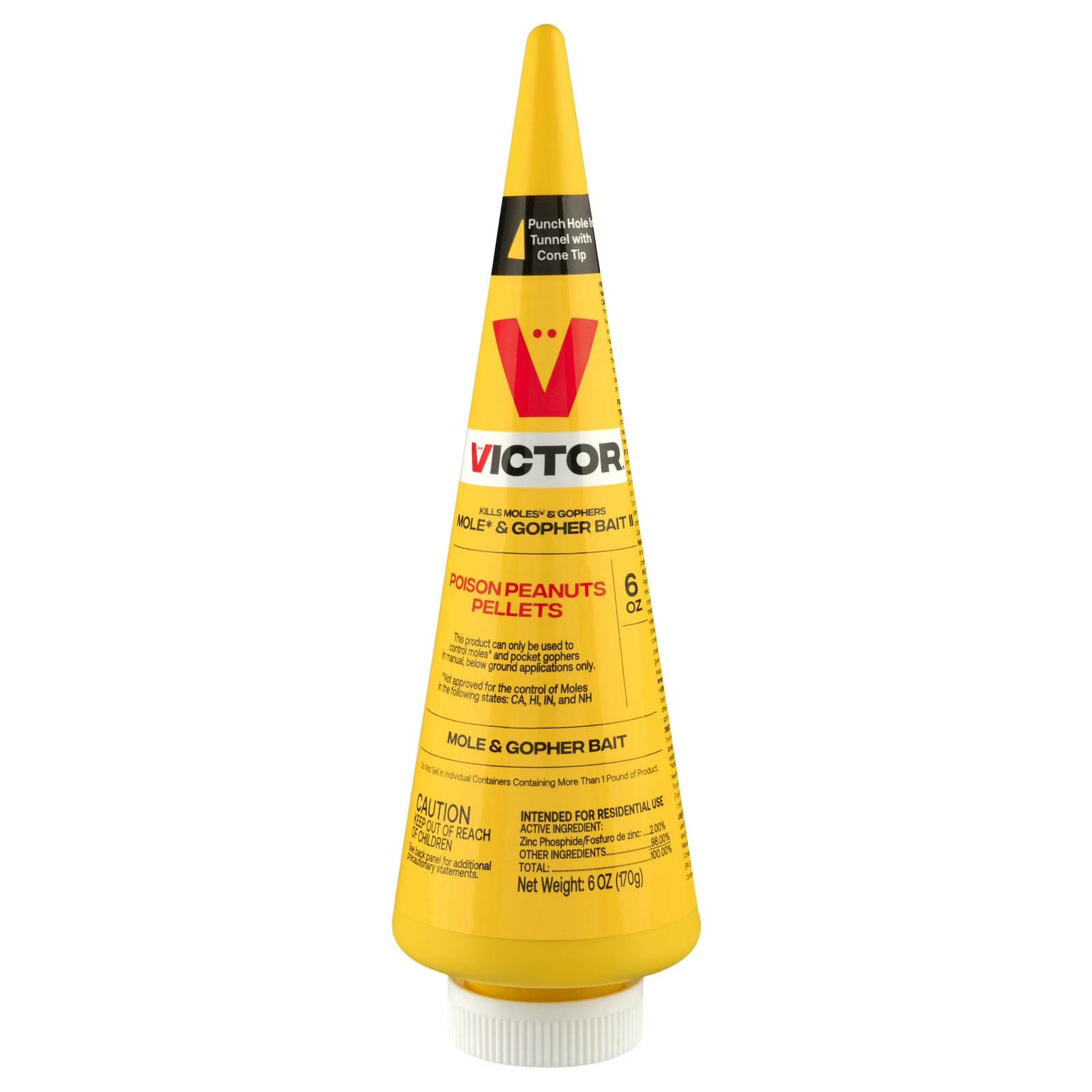 Victor M6006 Outdoor Mole & Gopher Poison Peanuts - Mole and Gopher Bait Killer - 4 Pack